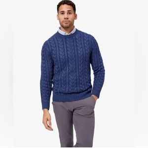 NWT Mizzen Main Sweater Mens XLarge Pullover Redford Cable Knit Blue Grandpop